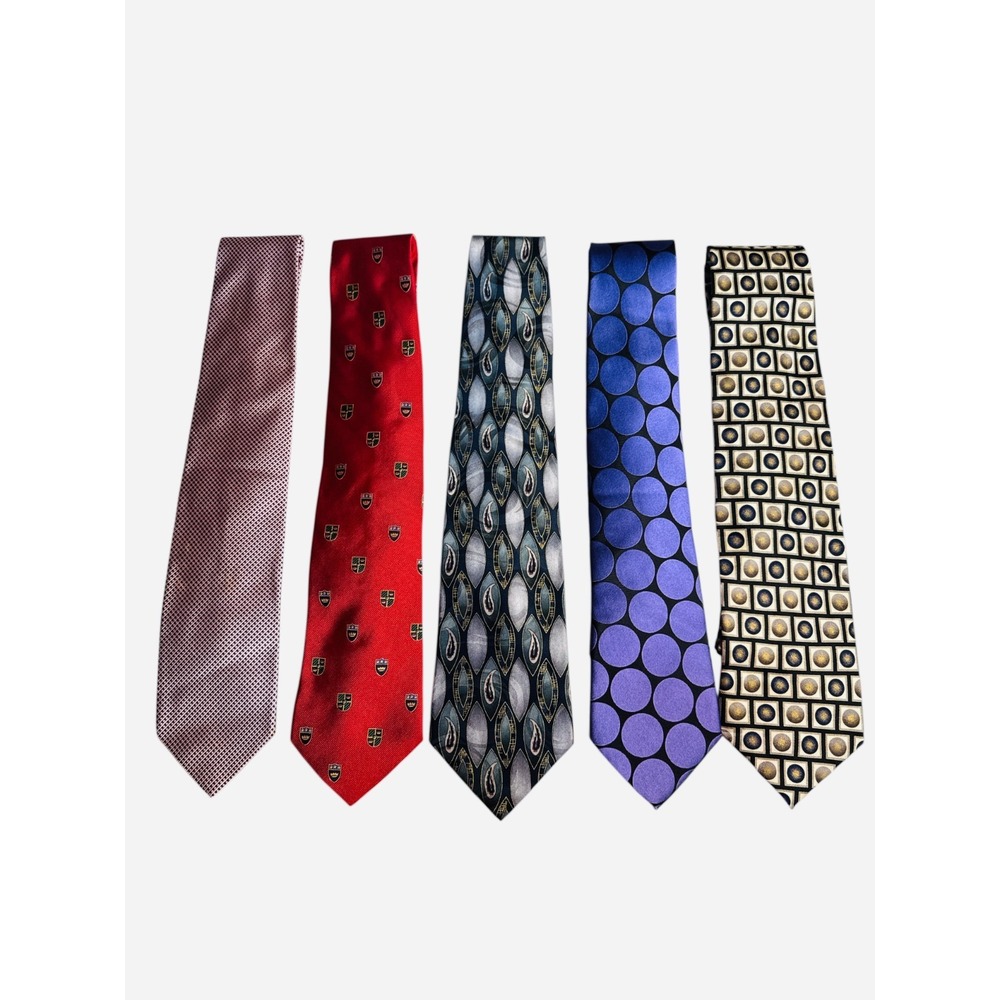 Tommy Hilfiger Pierre Cardin Bergamo Croft Barrow Mens Silk Necktie Bundle 5Pc